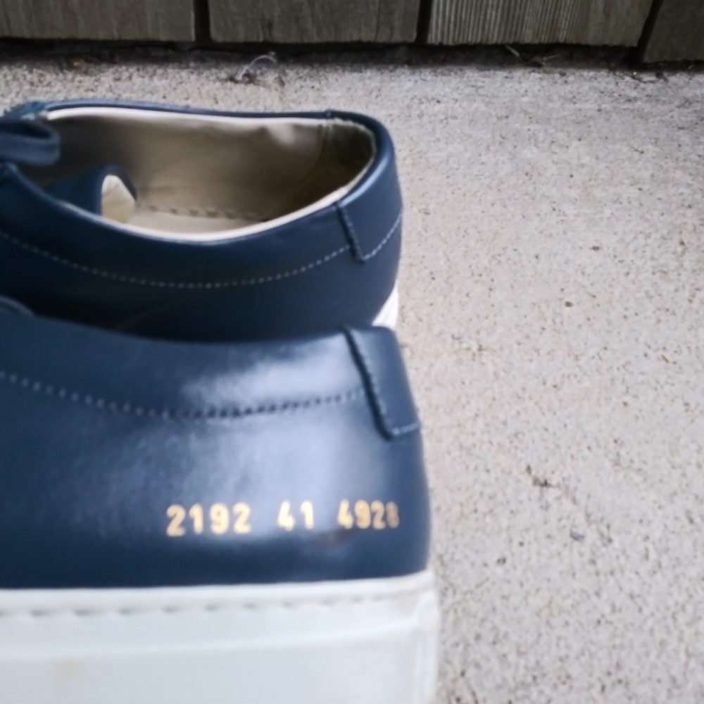 Womens Common Project Blue Leather Sneaker Shoes Size 41 - Picture 6 of 9